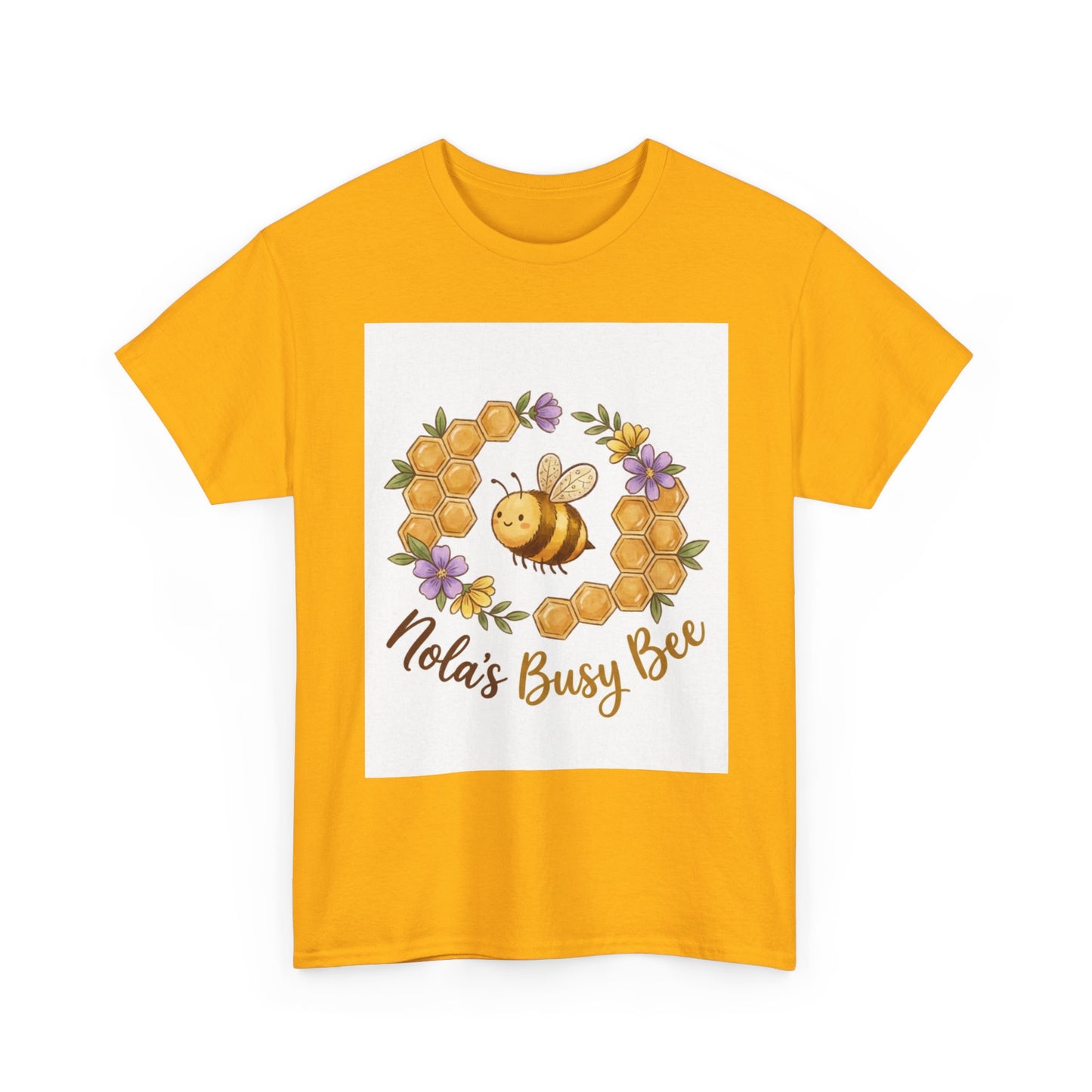 Busy Bee Floral T‑Shirt — "Nola’s Busy Bee" Cute Bee Wreath Graphic Tee