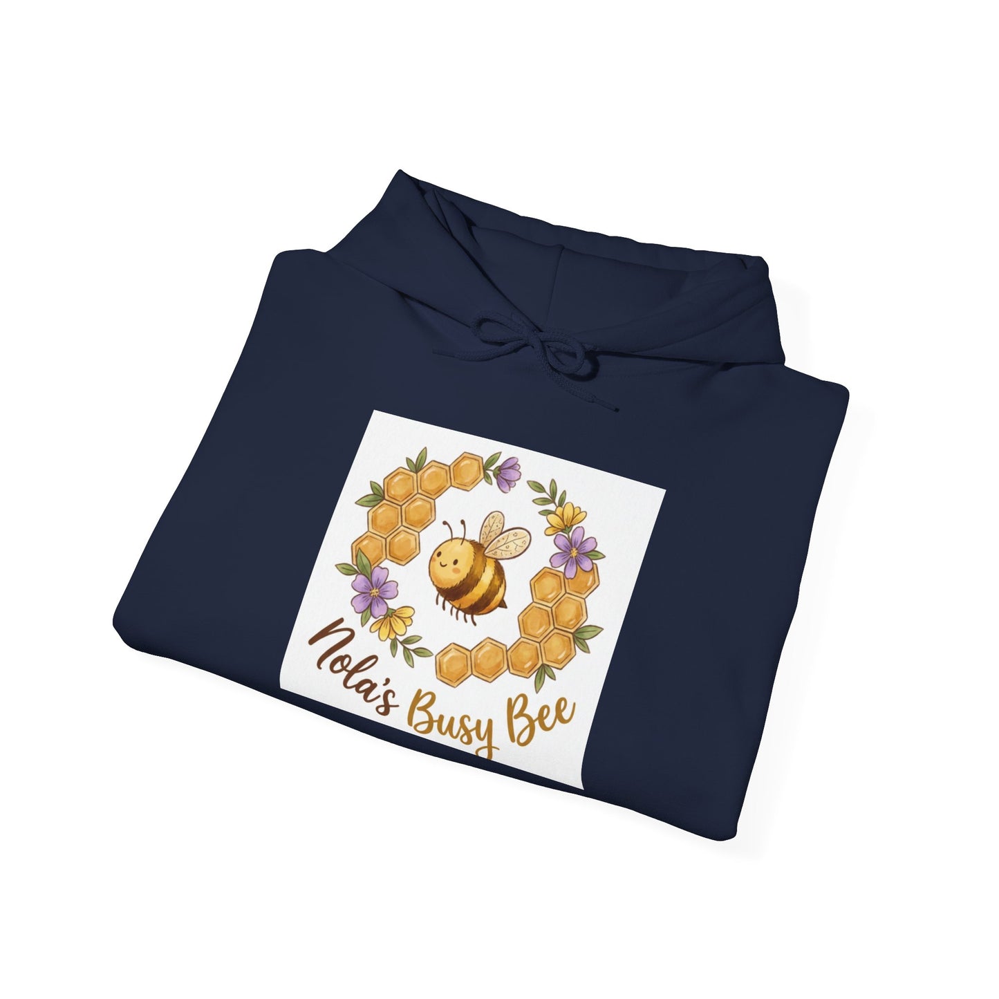 Busy Bee Floral Hoodie — "Nola's Busy Bee" Cozy Sweatshirt
