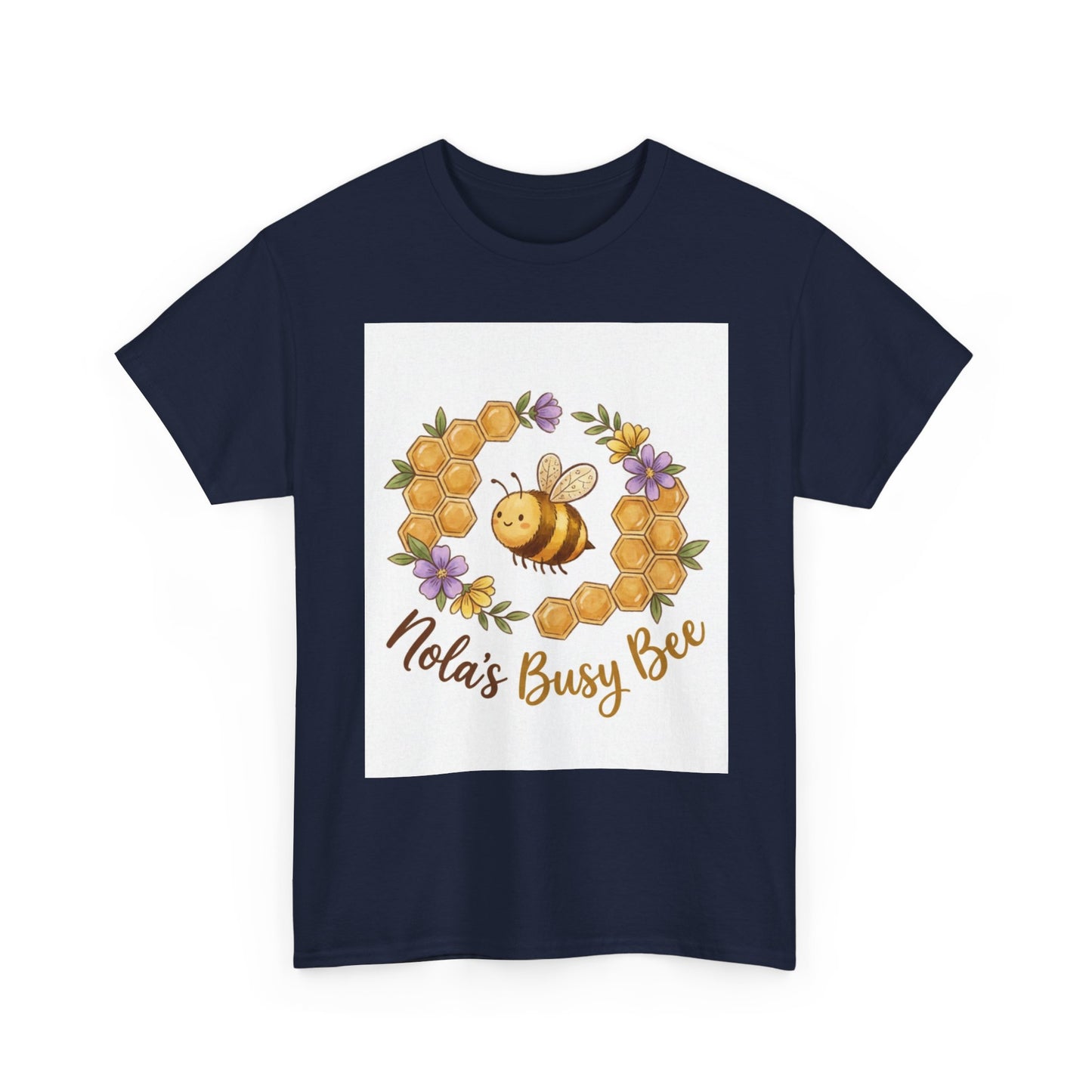 Busy Bee Floral T‑Shirt — "Nola’s Busy Bee" Cute Bee Wreath Graphic Tee