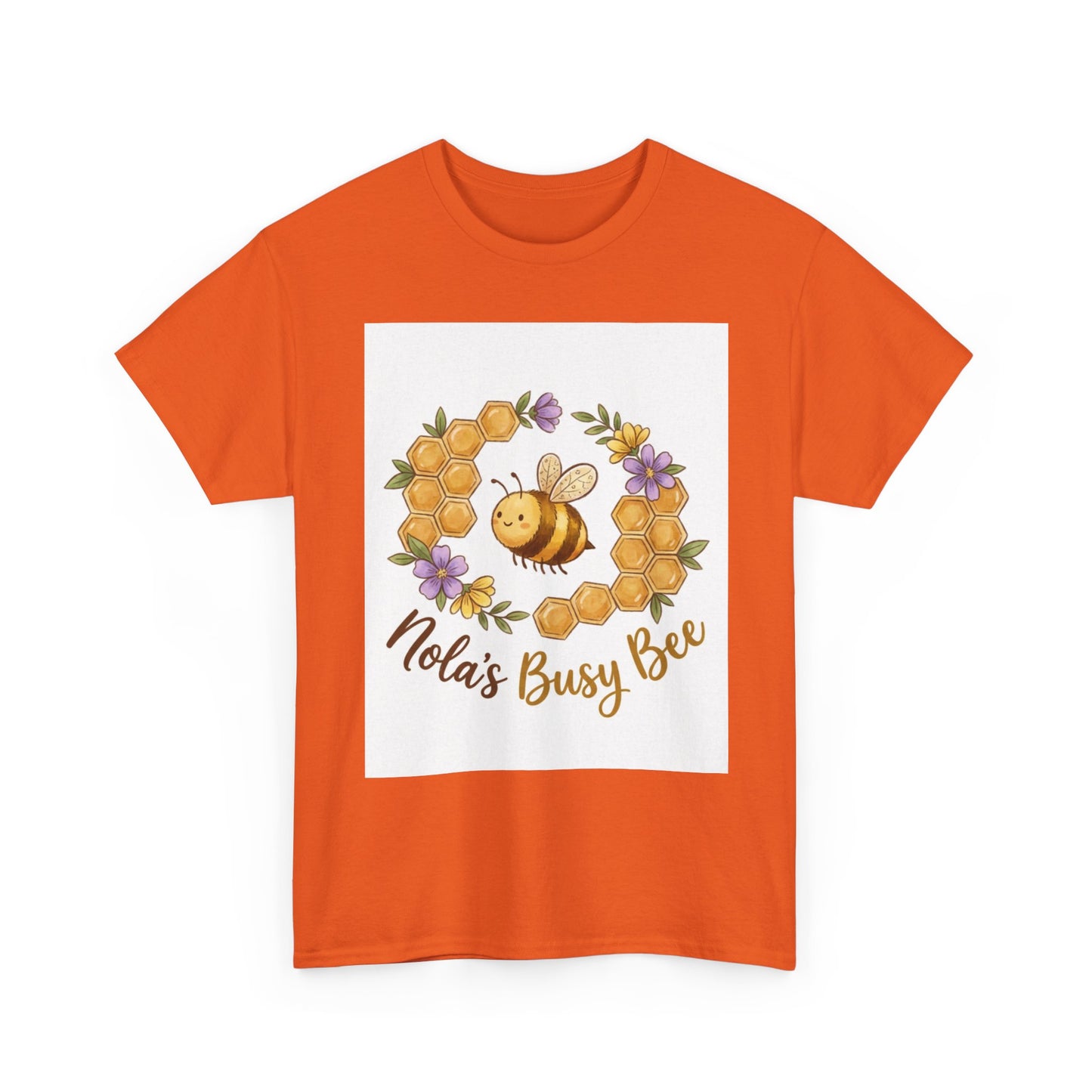 Busy Bee Floral T‑Shirt — "Nola’s Busy Bee" Cute Bee Wreath Graphic Tee
