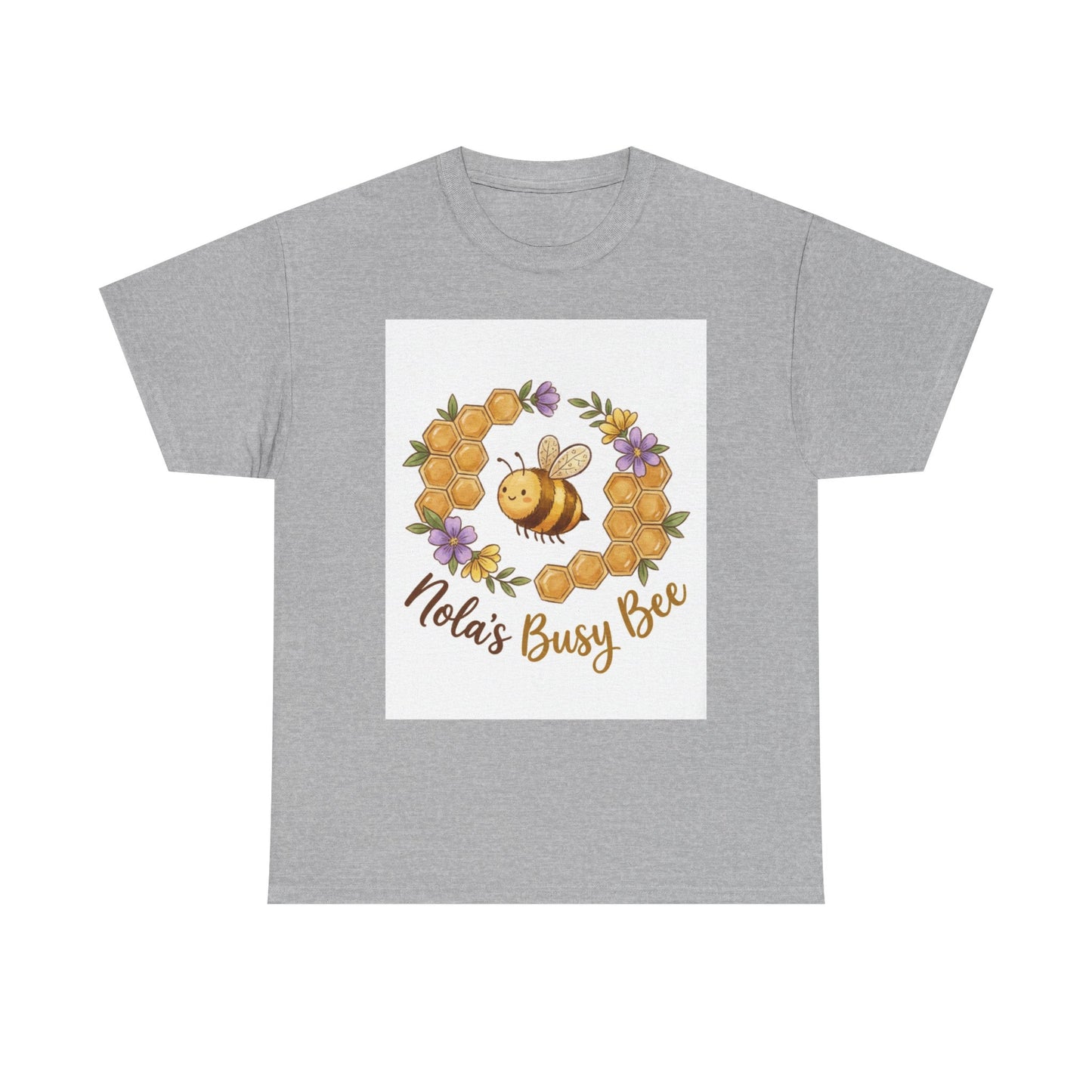 Busy Bee Floral T‑Shirt — "Nola’s Busy Bee" Cute Bee Wreath Graphic Tee