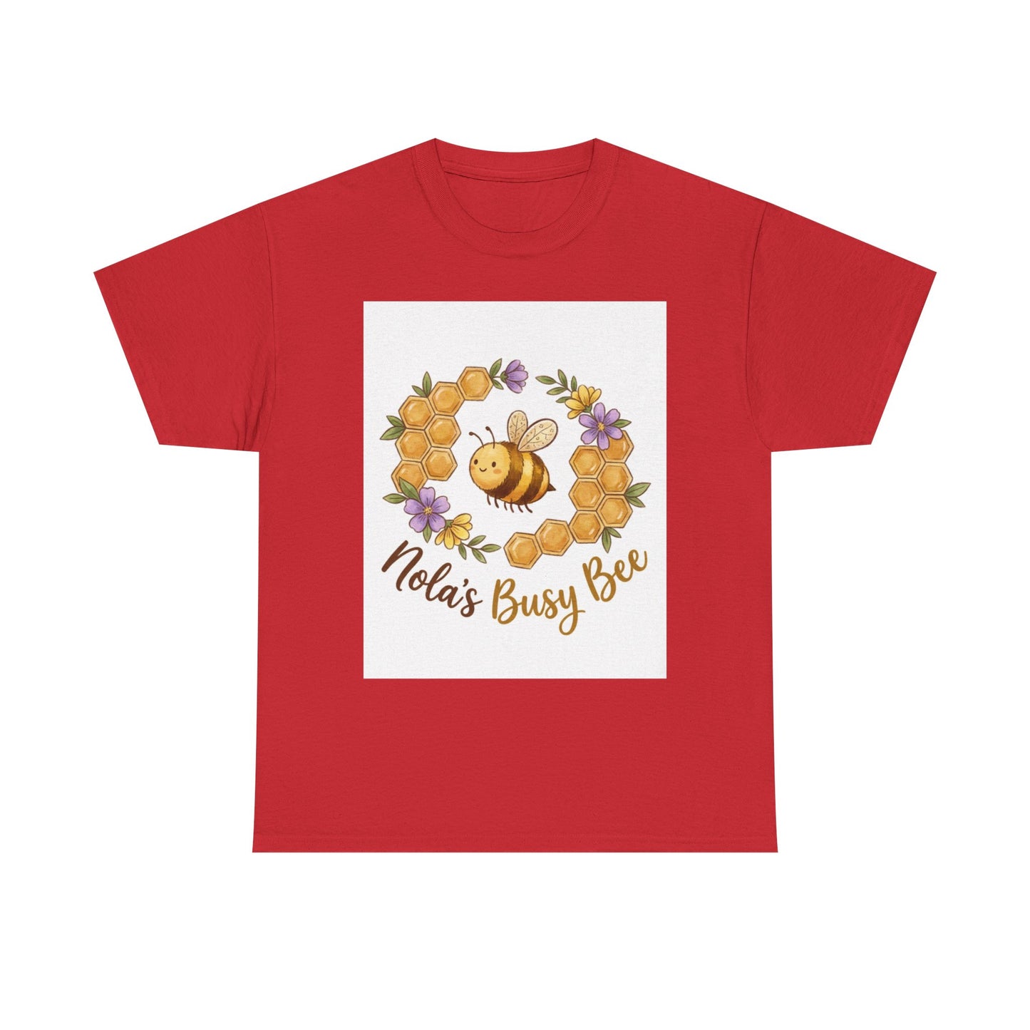 Busy Bee Floral T‑Shirt — "Nola’s Busy Bee" Cute Bee Wreath Graphic Tee