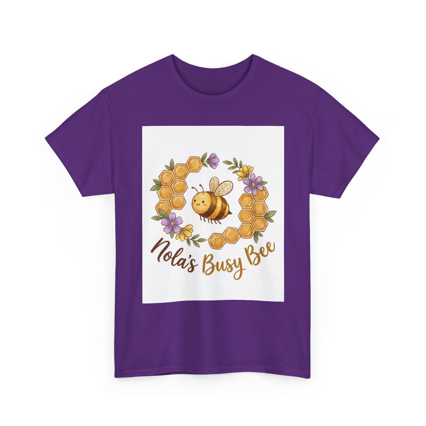 Busy Bee Floral T‑Shirt — "Nola’s Busy Bee" Cute Bee Wreath Graphic Tee