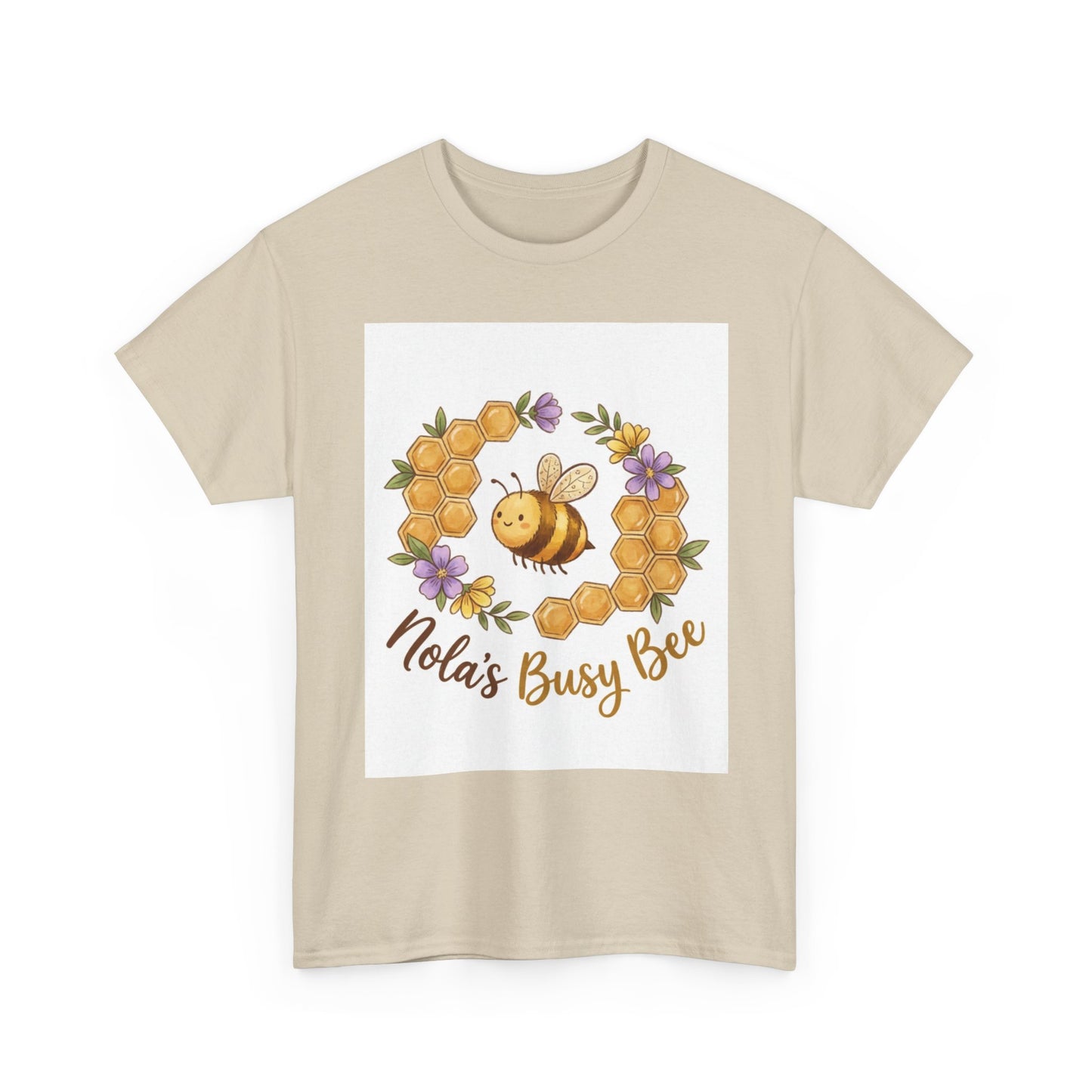 Busy Bee Floral T‑Shirt — "Nola’s Busy Bee" Cute Bee Wreath Graphic Tee