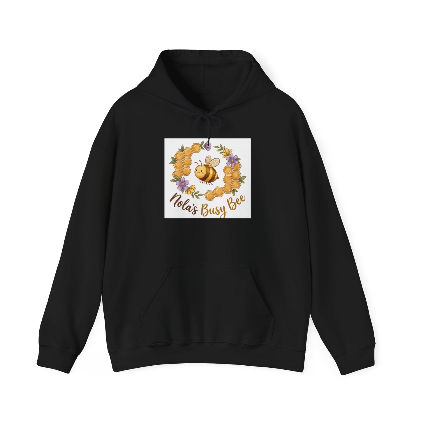 Busy Bee Floral Hoodie — "Nola's Busy Bee" Cozy Sweatshirt