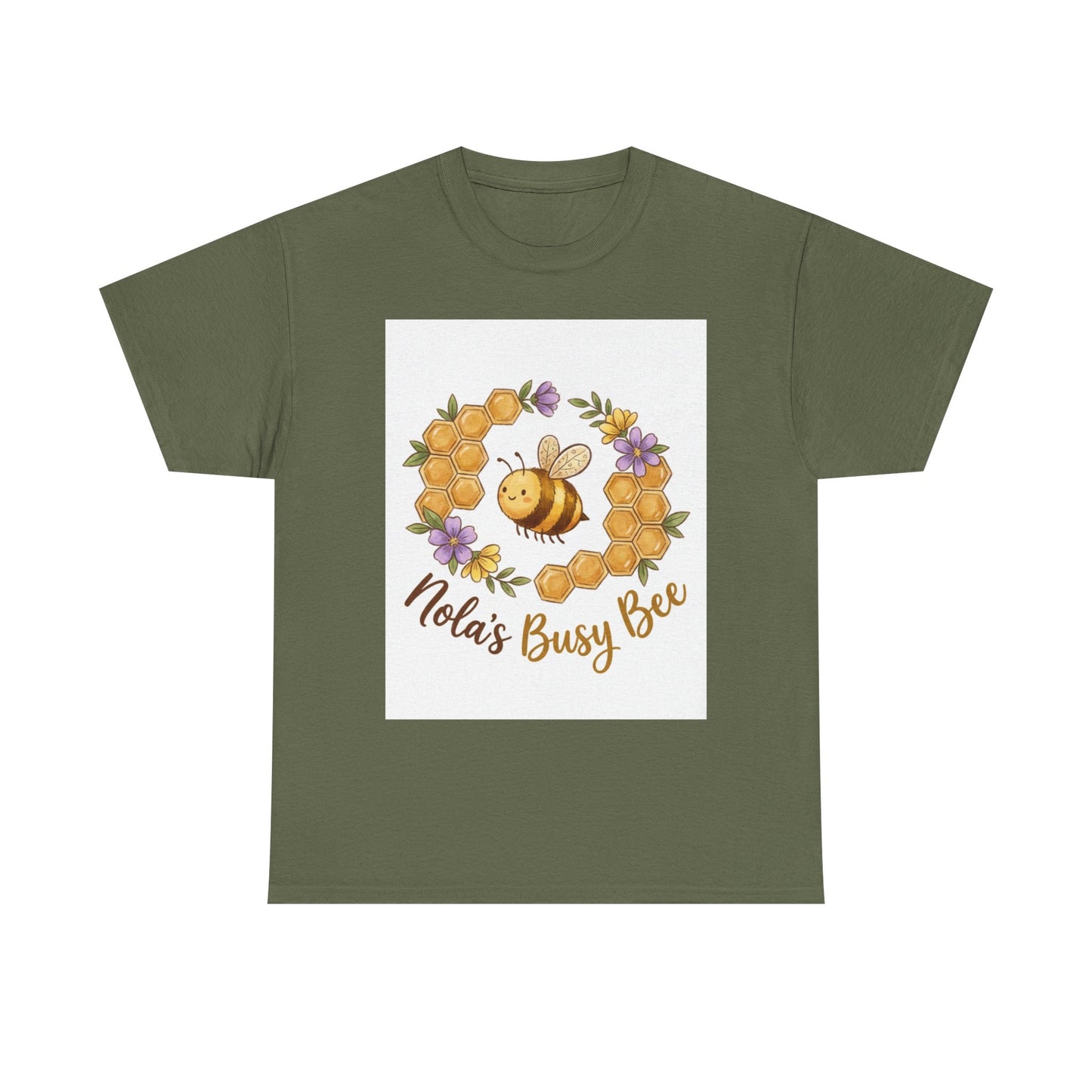 Busy Bee Floral T‑Shirt — "Nola’s Busy Bee" Cute Bee Wreath Graphic Tee