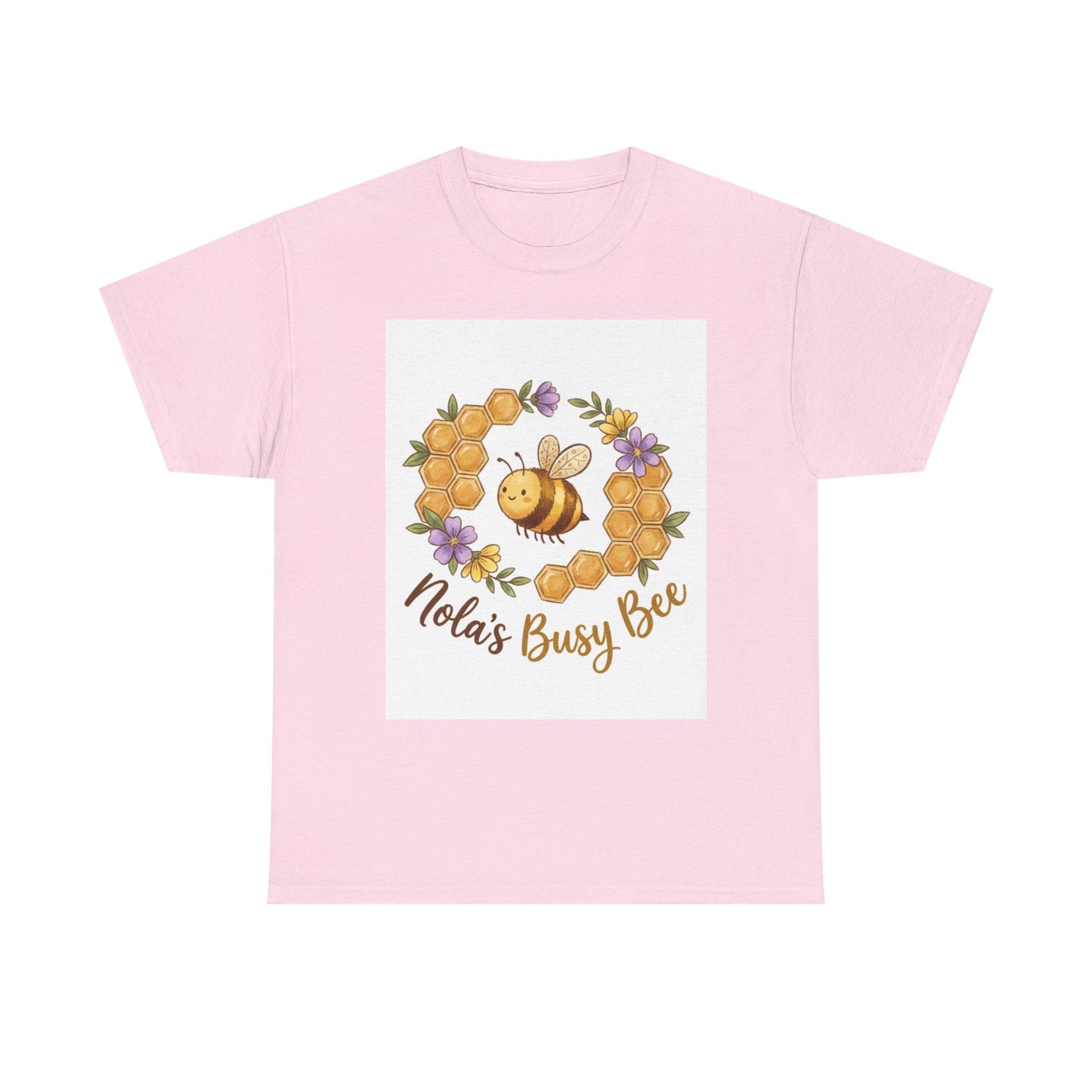 Busy Bee Floral T‑Shirt — "Nola’s Busy Bee" Cute Bee Wreath Graphic Tee