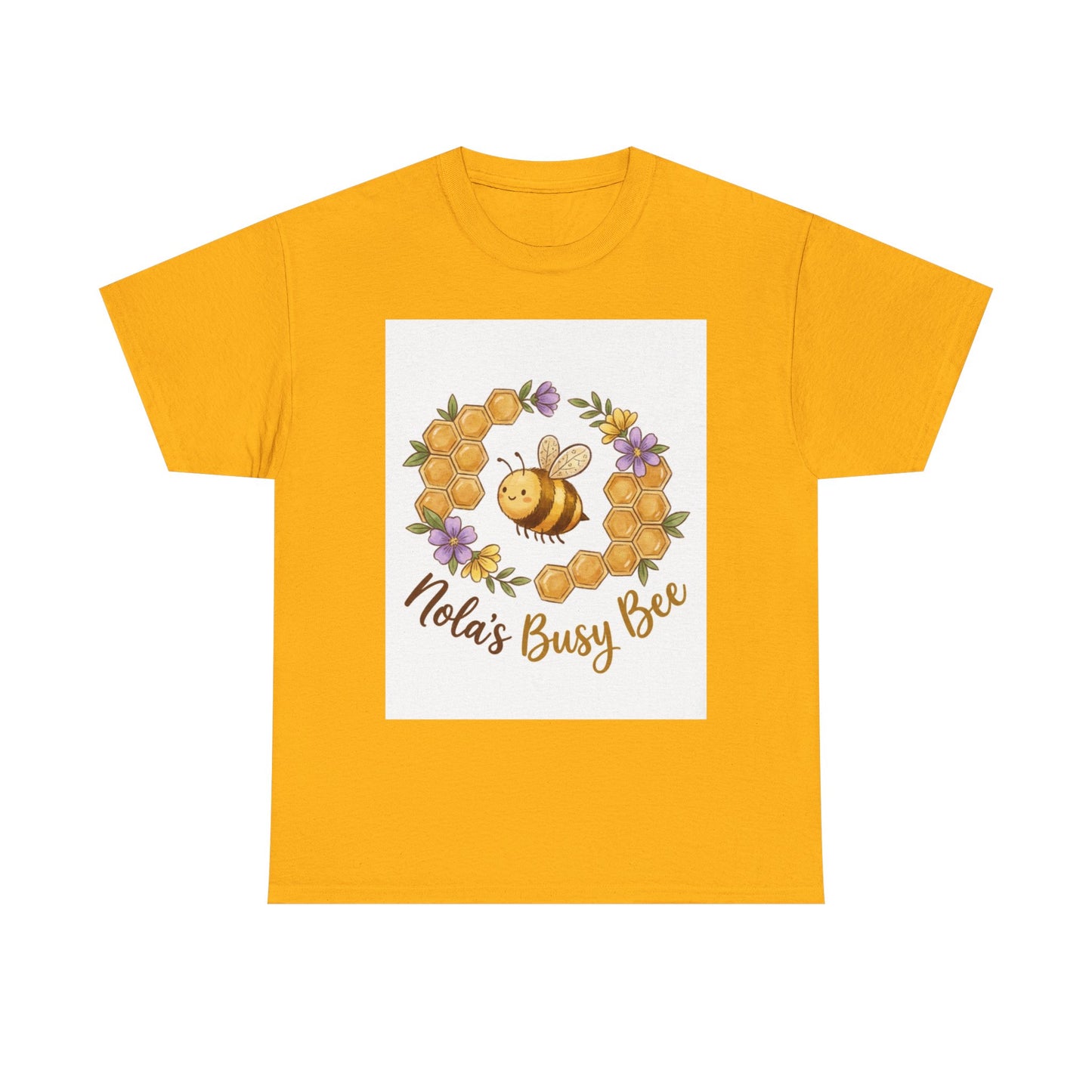Busy Bee Floral T‑Shirt — "Nola’s Busy Bee" Cute Bee Wreath Graphic Tee