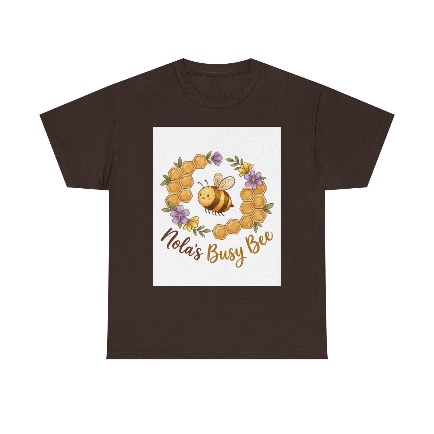 Busy Bee Floral T‑Shirt — "Nola’s Busy Bee" Cute Bee Wreath Graphic Tee