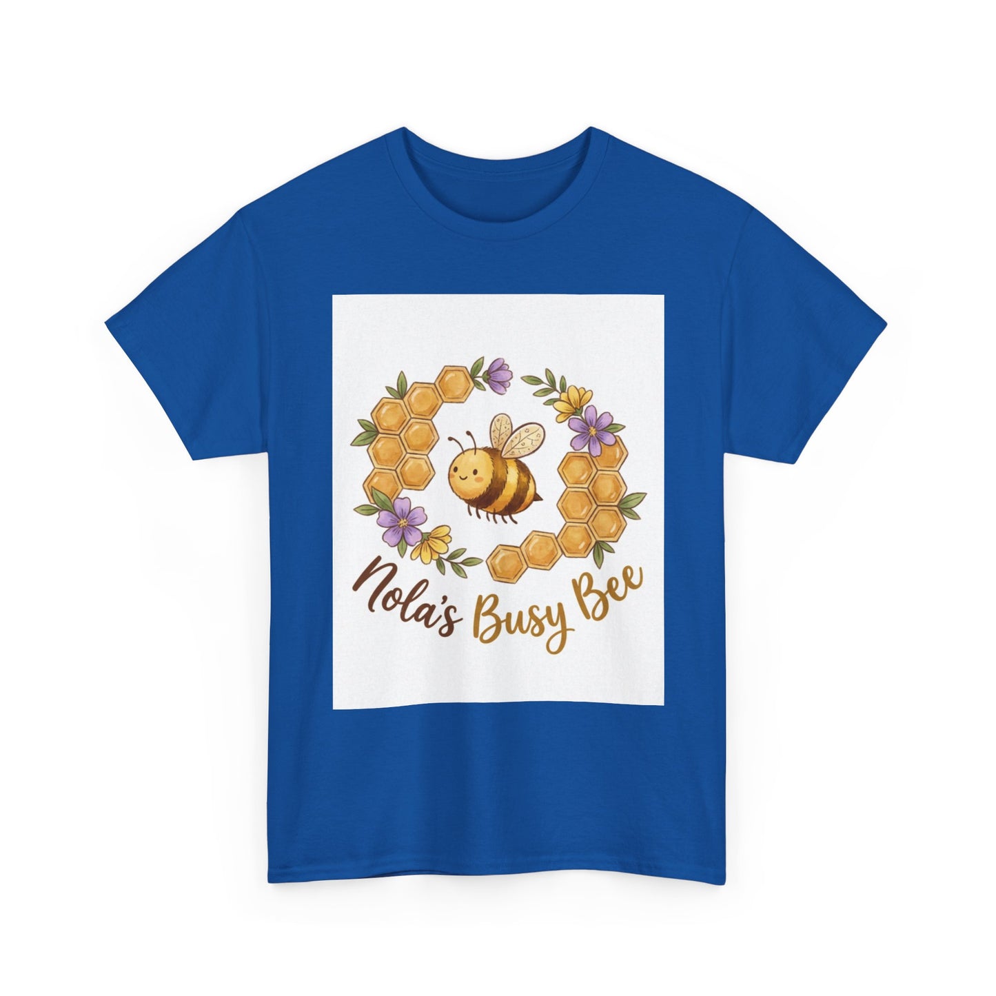Busy Bee Floral T‑Shirt — "Nola’s Busy Bee" Cute Bee Wreath Graphic Tee