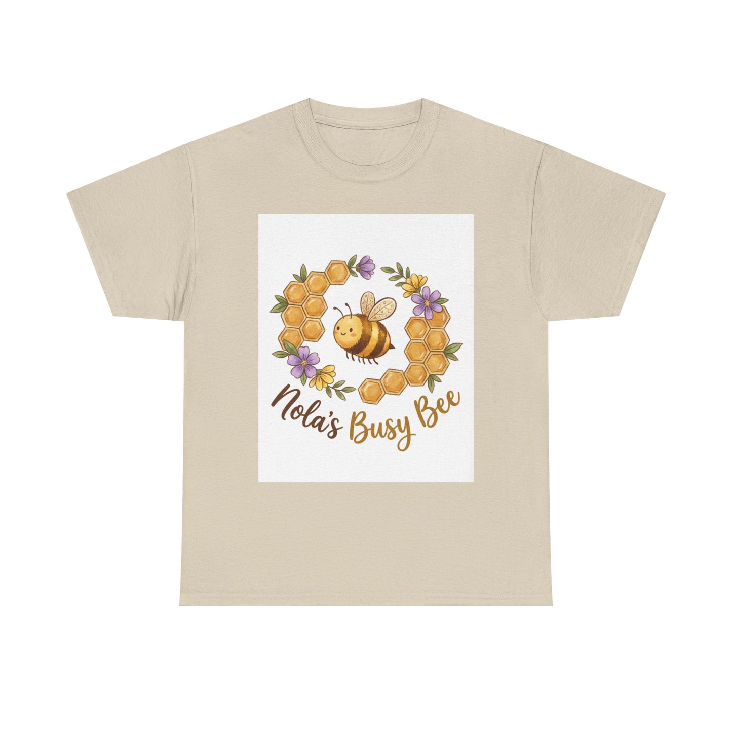 Busy Bee Floral T‑Shirt — "Nola’s Busy Bee" Cute Bee Wreath Graphic Tee