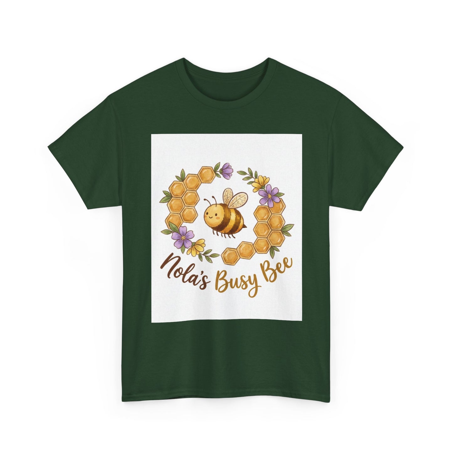 Busy Bee Floral T‑Shirt — "Nola’s Busy Bee" Cute Bee Wreath Graphic Tee