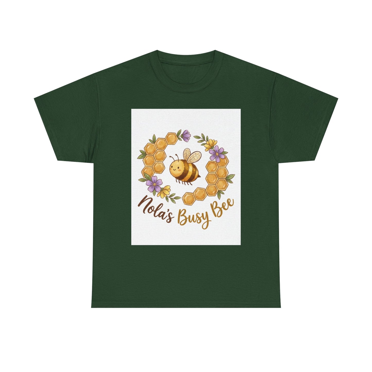 Busy Bee Floral T‑Shirt — "Nola’s Busy Bee" Cute Bee Wreath Graphic Tee
