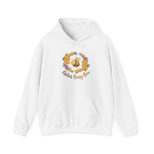 Busy Bee Floral Hoodie — "Nola's Busy Bee" Cozy Sweatshirt