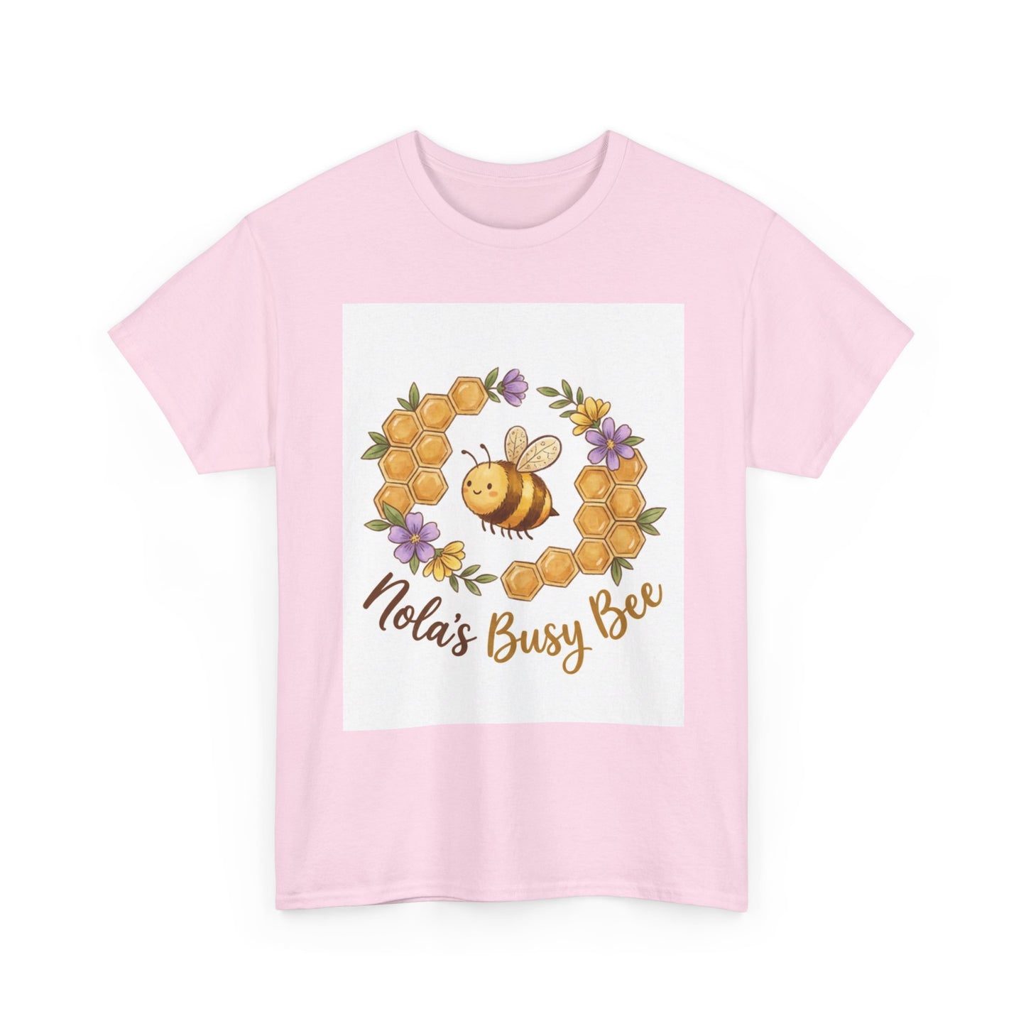 Busy Bee Floral T‑Shirt — "Nola’s Busy Bee" Cute Bee Wreath Graphic Tee