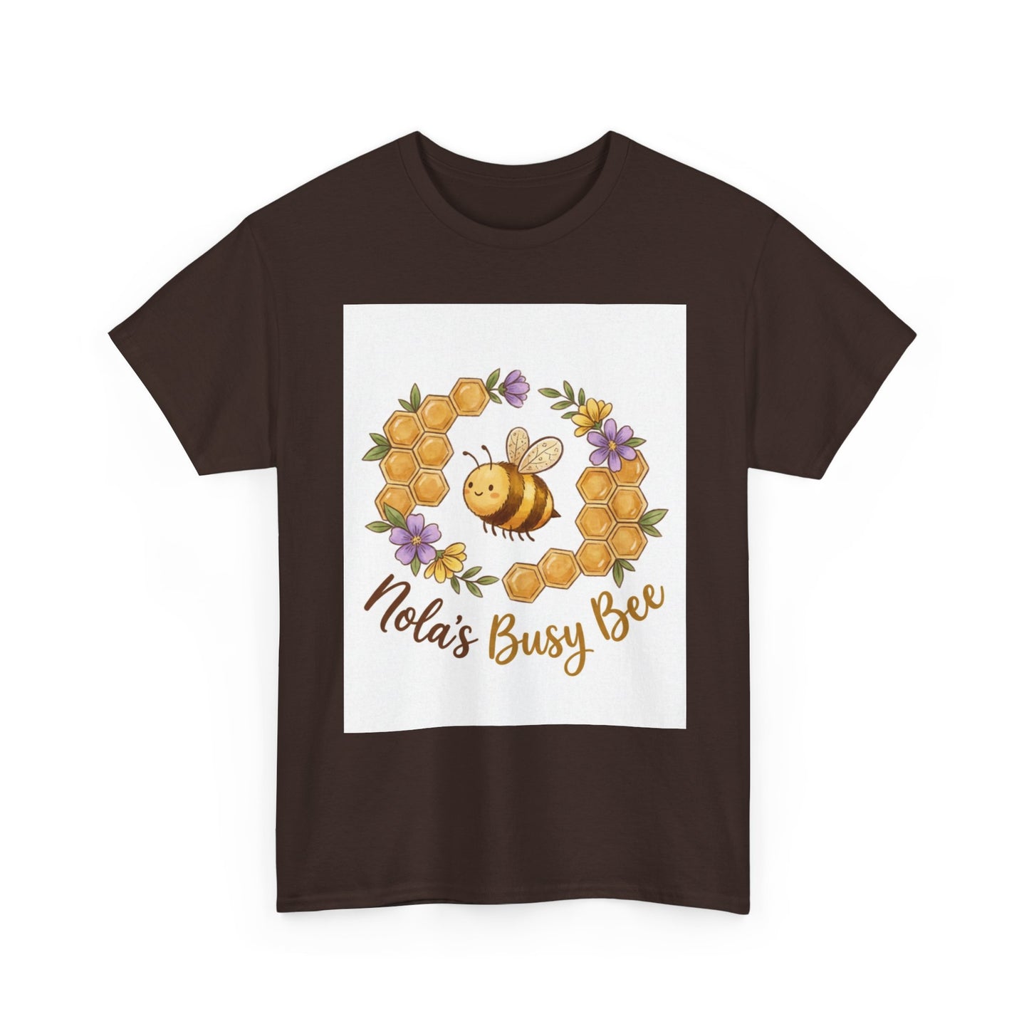 Busy Bee Floral T‑Shirt — "Nola’s Busy Bee" Cute Bee Wreath Graphic Tee