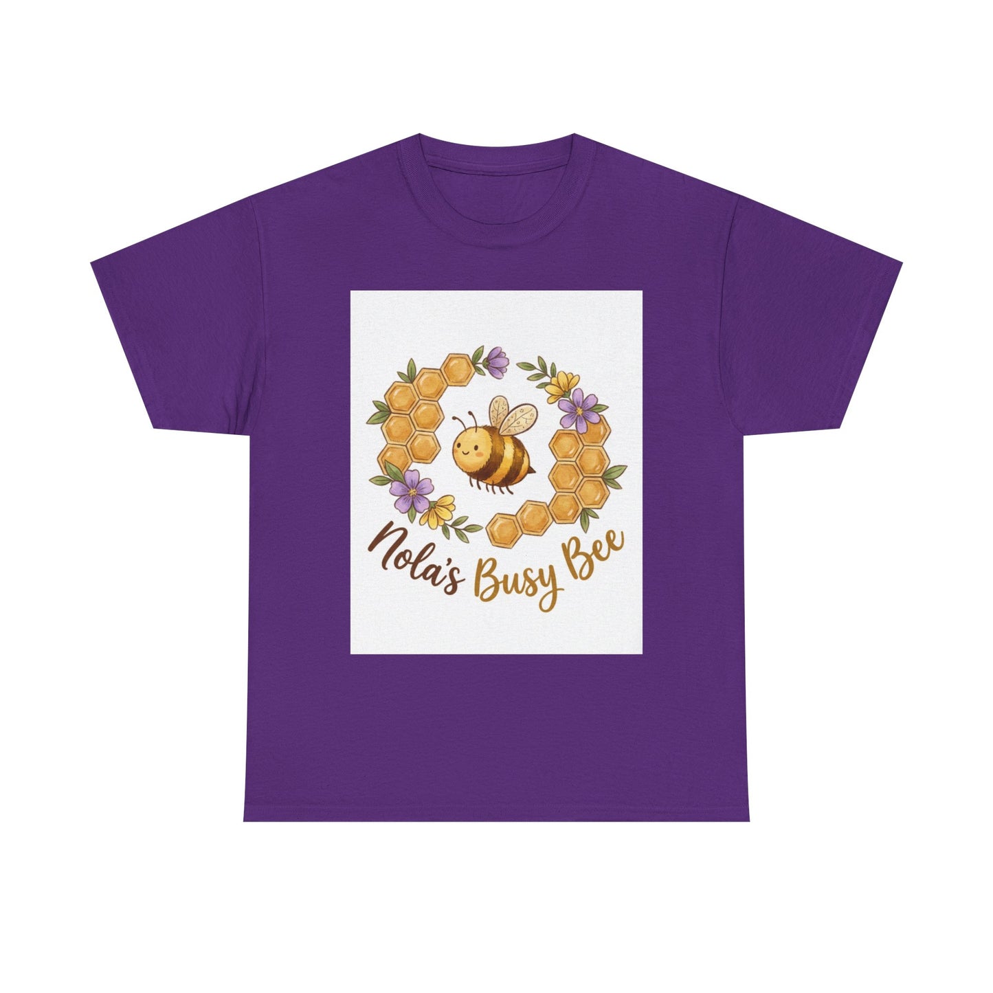 Busy Bee Floral T‑Shirt — "Nola’s Busy Bee" Cute Bee Wreath Graphic Tee
