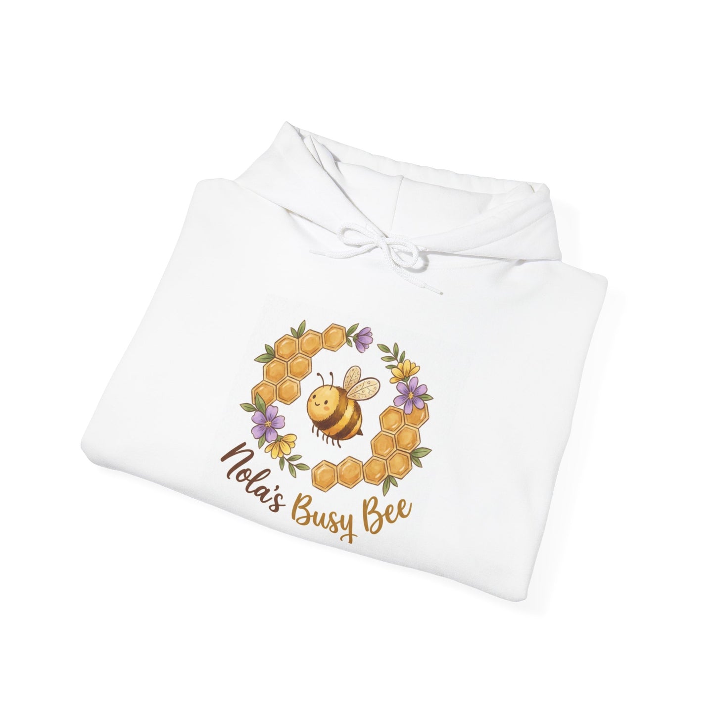 Busy Bee Floral Hoodie — "Nola's Busy Bee" Cozy Sweatshirt