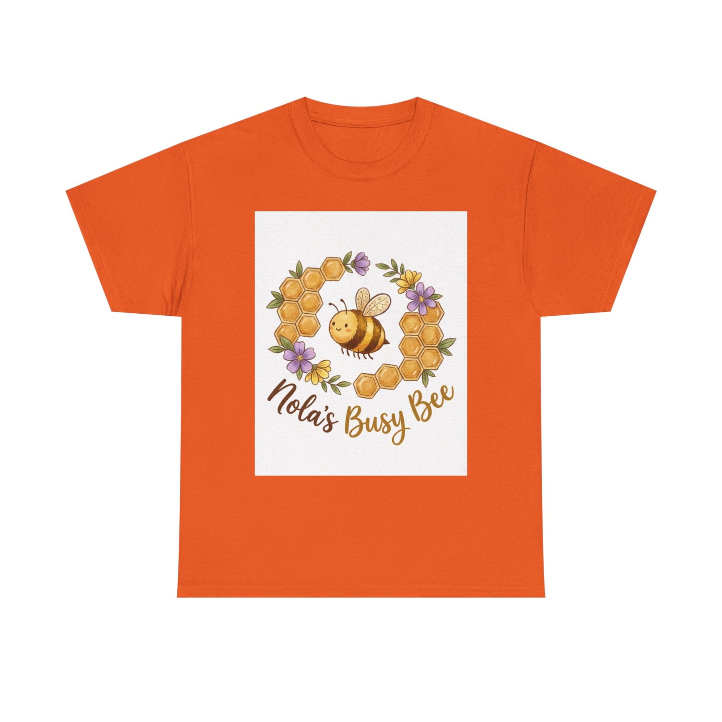 Busy Bee Floral T‑Shirt — "Nola’s Busy Bee" Cute Bee Wreath Graphic Tee