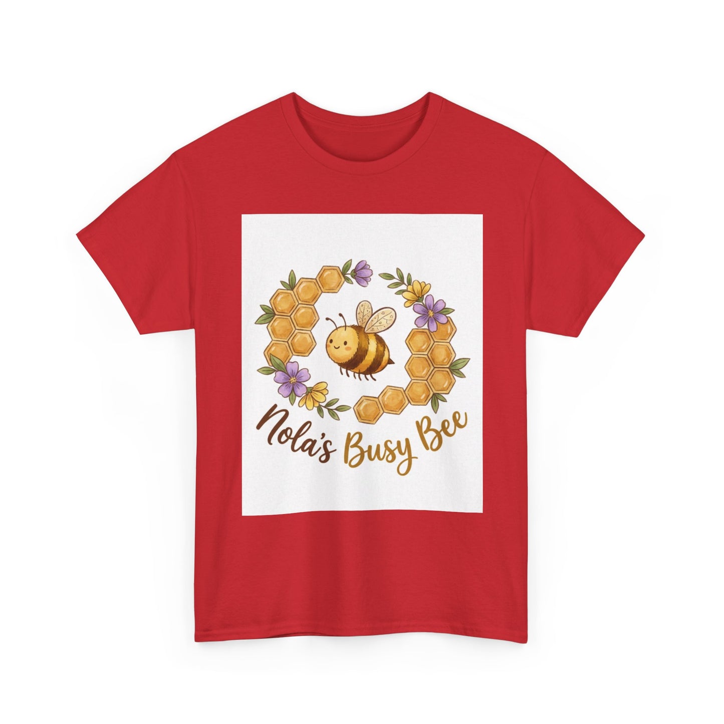 Busy Bee Floral T‑Shirt — "Nola’s Busy Bee" Cute Bee Wreath Graphic Tee