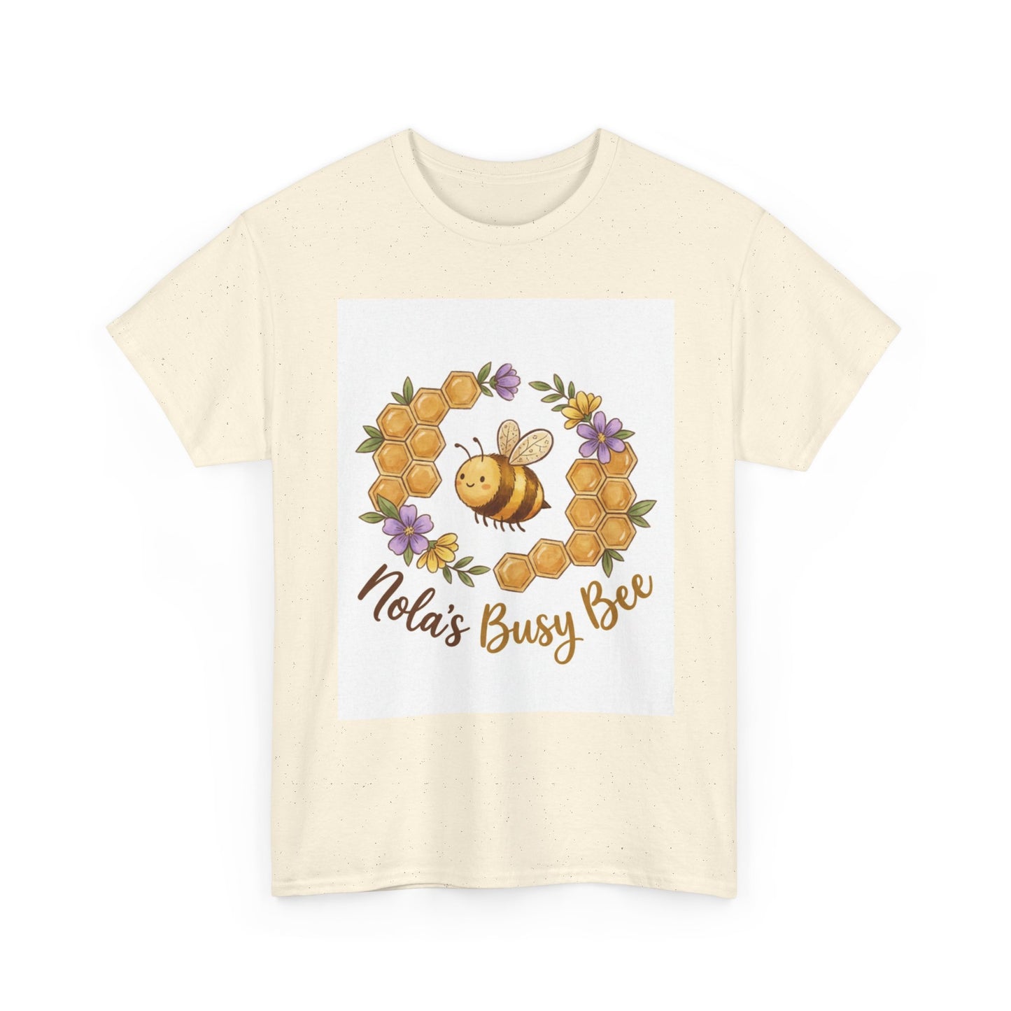 Busy Bee Floral T‑Shirt — "Nola’s Busy Bee" Cute Bee Wreath Graphic Tee