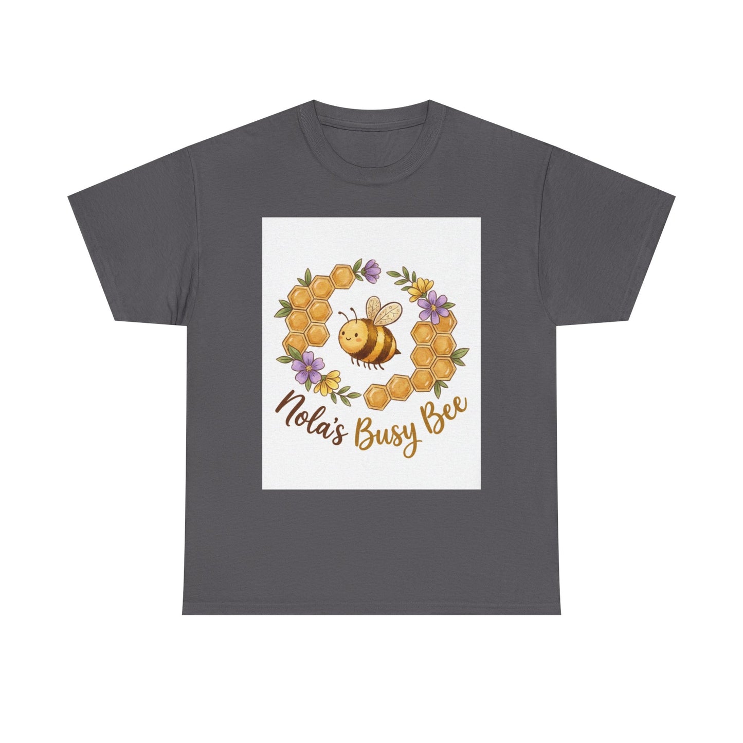 Busy Bee Floral T‑Shirt — "Nola’s Busy Bee" Cute Bee Wreath Graphic Tee