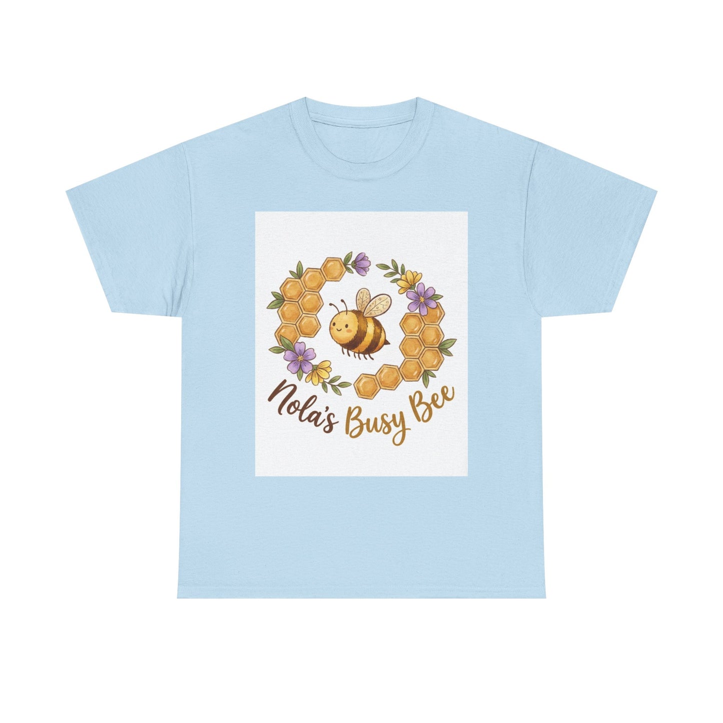 Busy Bee Floral T‑Shirt — "Nola’s Busy Bee" Cute Bee Wreath Graphic Tee