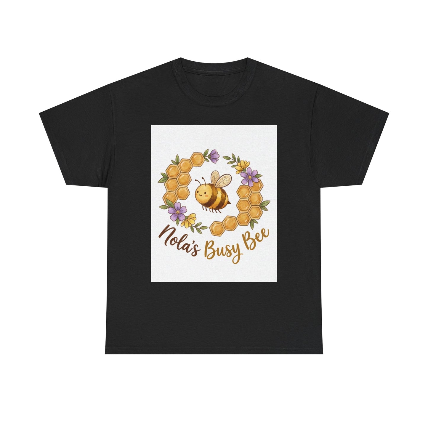 Busy Bee Floral T‑Shirt — "Nola’s Busy Bee" Cute Bee Wreath Graphic Tee