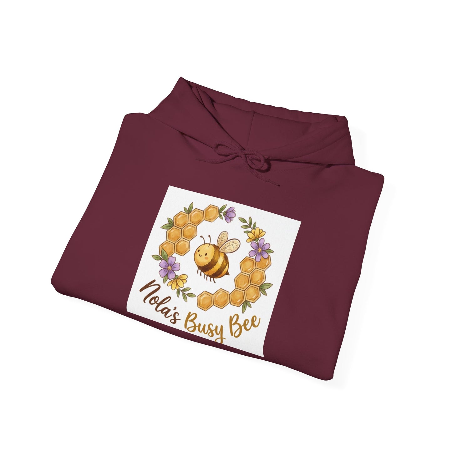 Busy Bee Floral Hoodie — "Nola's Busy Bee" Cozy Sweatshirt