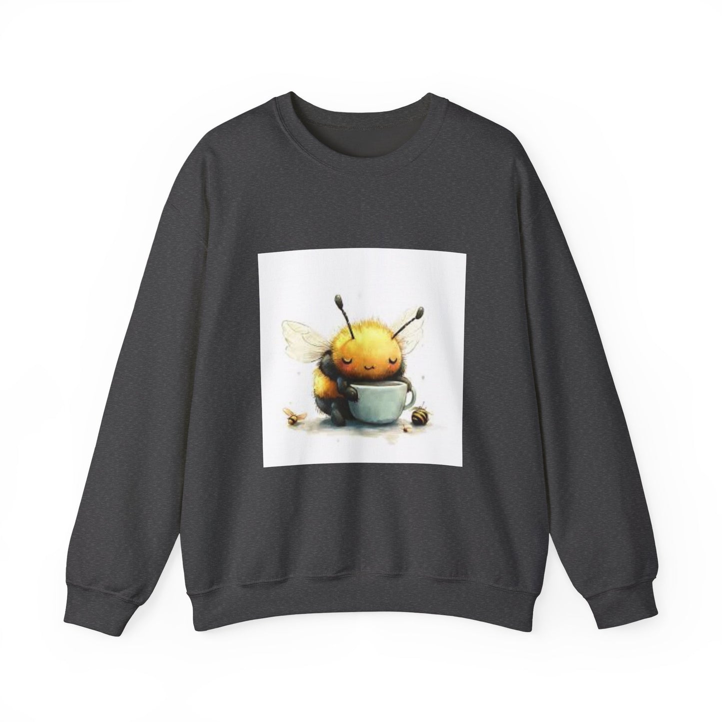 Cute Bee Mug Crewneck Sweatshirt — Whimsical Honey Bee Illustration