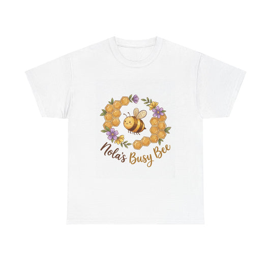 Busy Bee Floral T‑Shirt — "Nola’s Busy Bee" Cute Bee Wreath Graphic Tee