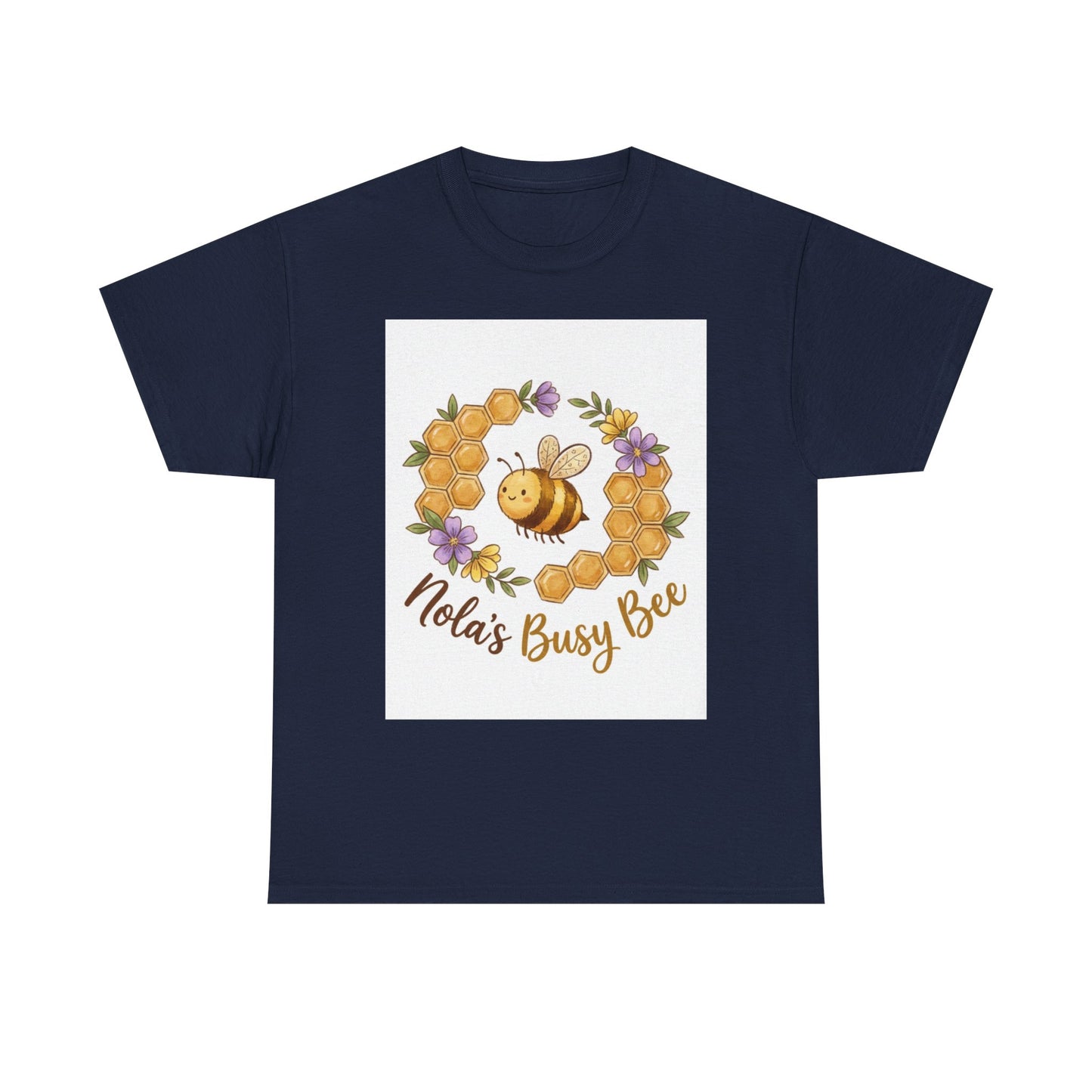Busy Bee Floral T‑Shirt — "Nola’s Busy Bee" Cute Bee Wreath Graphic Tee