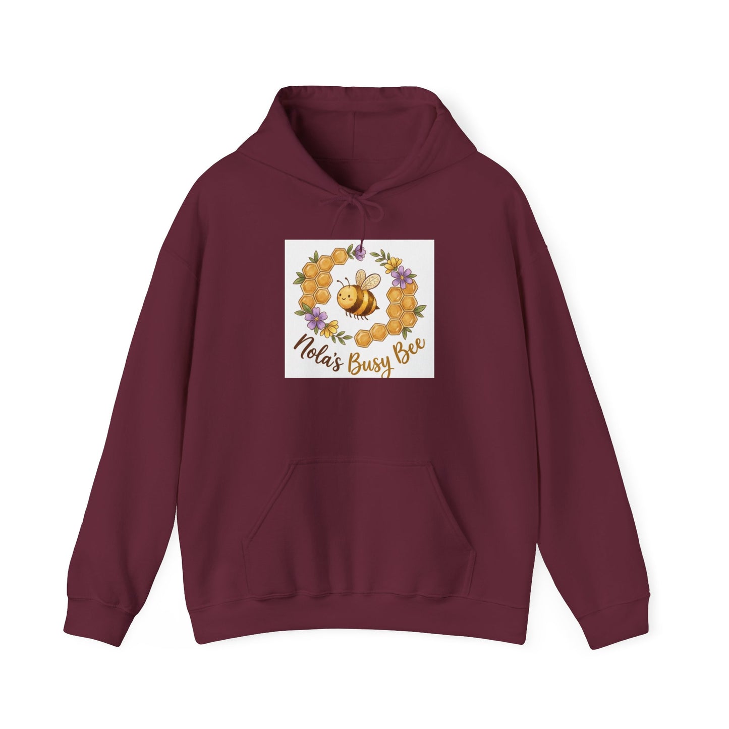 Busy Bee Floral Hoodie — "Nola's Busy Bee" Cozy Sweatshirt